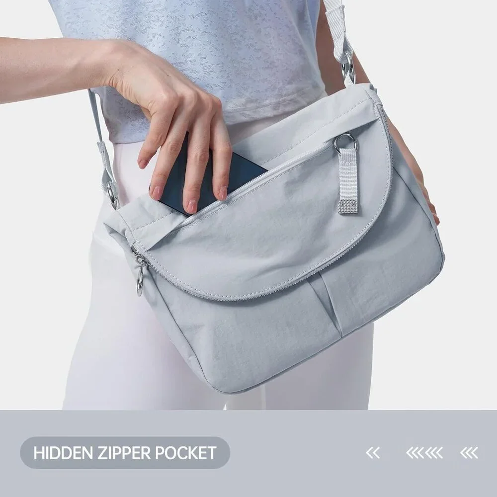 Women Crossbody Bag Nylon 5L Large Capacity Adjustable Strap Waterproof